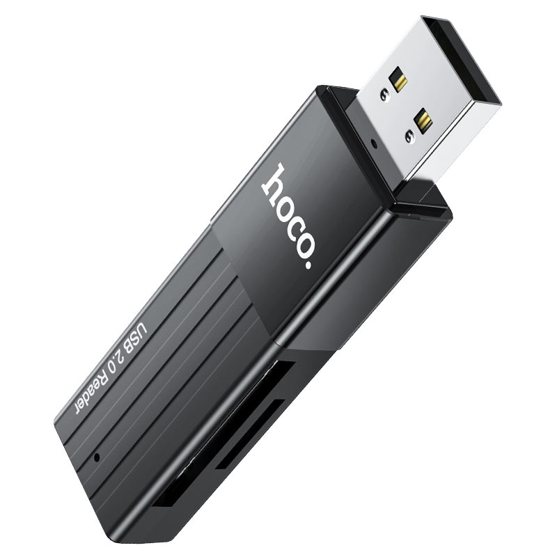 Card reader Hoco HB20 Mindful 2-in-1 (USB2.0) [Black]