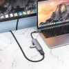 Адаптер Hoco HB27 Type-C multi-function converter(HDTV+USB3.0+USB2.0*2+PD) [Metal Gray]