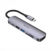 Adaptor Hoco HB28 Type-C multi-function converter(HDTV+USB3.0+USB2.0+SD+TF+PD), metal gray [Metal Grey]
