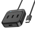 Adaptor Hoco HB31 Easy 4 in 1  (USB to USB2.0 X4) (0.2 M) [Black]