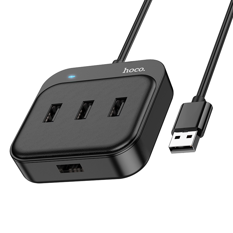 Adaptor Hoco HB31 Easy 4 in 1  (USB to USB2.0 X4) (0.2 M) [Black]