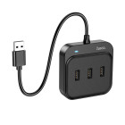 Adaptor Hoco HB31 Easy 4 in 1  (USB to USB2.0 X4) (0.2 M) [Black]
