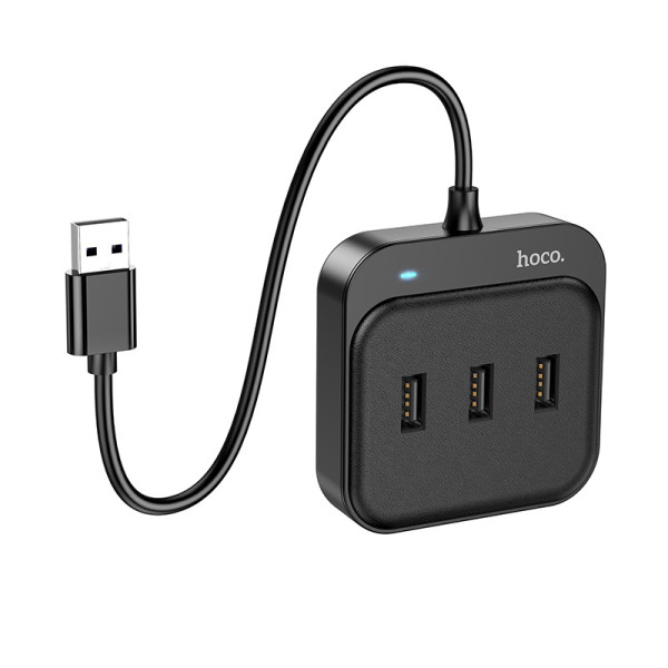 Адаптер Hoco HB31 Easy 4 in 1  (USB to USB2.0 X4) (0.2 M) [Black]