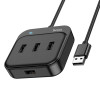 Адаптер Hoco HB31 Easy 4 in 1  (USB to USB2.0 X4) (1.2 M) [Black]