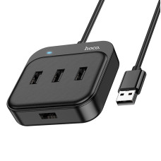 Адаптер Hoco HB31 Easy 4 in 1  (USB to USB2.0 X4) (1.2 M) [Black]