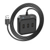 Адаптер Hoco HB31 Easy 4 in 1  (USB to USB2.0 X4) (1.2 M) [Black]