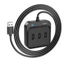 Adaptor Hoco HB31 Easy 4 in 1  (USB to USB2.0 X4) (1.2 M) [Black]
