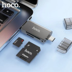 Адаптер Hoco HB39 USB/Type-C 3.0 high-speed card reader [Metal-Gray]