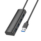 Adaptor Hoco HB41 Easy safety 4-in-1 (USB to USB2.0*4) (L=1.2M) [Black]
