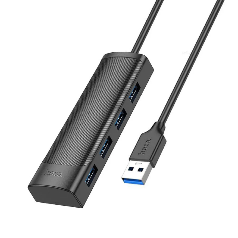 Adaptor Hoco HB41 Easy safety 4-in-1 (USB to USB2.0*4) (L=1.2M) [Black]