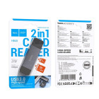 Adaptor Hoco HB45 Spirit 2-in-1 USB/Type-C 3.0 card reader [Gray]