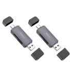 Adaptor Hoco HB45 Spirit 2-in-1 USB/Type-C 3.0 card reader [Gray]