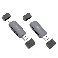 Adaptor Hoco HB45 Spirit 2-in-1 USB/Type-C 3.0 card reader [Gray]