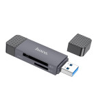 Adaptor Hoco HB45 Spirit 2-in-1 USB/Type-C 3.0 card reader [Gray]