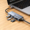 Adaptor Hoco HB52 Wow 8-in-1 multi-function converter(HDTV+RJ45+SD/TF+PD+TypeC3.0+USB3.0*2) [Deep Space Gray]