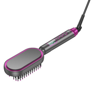 Электрическая расческа Hoco HP44 Electric straightening hair comb with digital display [Rose Red]