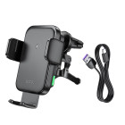 Suport auto Hoco HW10 wireless fast charging car holder [Black]
