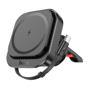 Suport auto Hoco HW23 magnetic wireless fast charging car holder [Black]