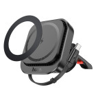 Suport auto Hoco HW23 magnetic wireless fast charging car holder [Black]