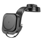 Suport auto Hoco HW24 magnetic wireless fast charging car holder [Black]