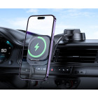Suport auto Hoco HW24 magnetic wireless fast charging car holder [Black]
