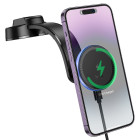 Suport auto Hoco HW25 Neon magnetic wireless fast charging (center console) [Black]