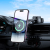 Suport auto Hoco HW25 Neon magnetic wireless fast charging (center console) [Black]