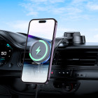 Suport auto Hoco HW25 Neon magnetic wireless fast charging (center console) [Black]
