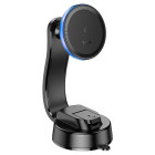 Suport auto Hoco HW25 Neon magnetic wireless fast charging (center console) [Black]