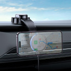 Suport auto Hoco HW25 Neon magnetic wireless fast charging (center console) [Black]