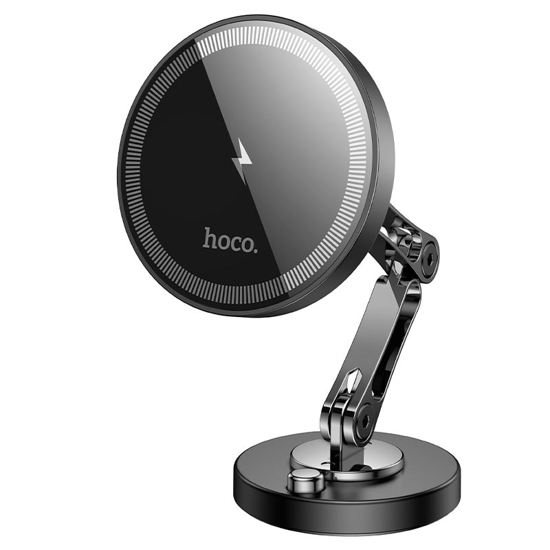 Suport auto Hoco HW26 Jacques metal magnetic wireless fast charging [Black-Metal-Gray]
