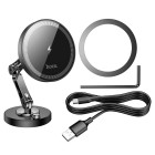 Suport auto Hoco HW26 Jacques metal magnetic wireless fast charging [Black-Metal-Gray]
