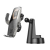 Авто держатель Hoco HW27 Traveler infrared RGB wireless fast charging car holder(center console) [Black Metal Gray]