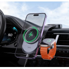 Автомобильный держатель HOCO HW28 Excelso 2-in-1 wireless fast charging car holder [Black]