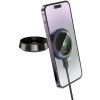 Авто держатель Hoco HW33 Metal ring magnetic wireless fast charging car holder(center console) [Metal Grey]