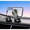 Авто держатель Hoco HW33 Metal ring magnetic wireless fast charging car holder(center console) [Metal Grey]