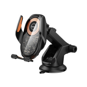Авто держатель Hoco HW34 Blue whale 3-axis linkage wireless fast charging car holder [Black]