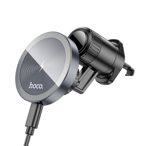 Авто держатель Hoco HW6 Vision Magnetic Wireless fast charging [Black]