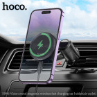 Suport auto Hoco HW6 Vision Magnetic Wireless fast charging [Black]