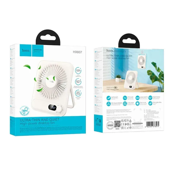Ventilator de birou subțire Hoco HX607 slim desktop fan [White]