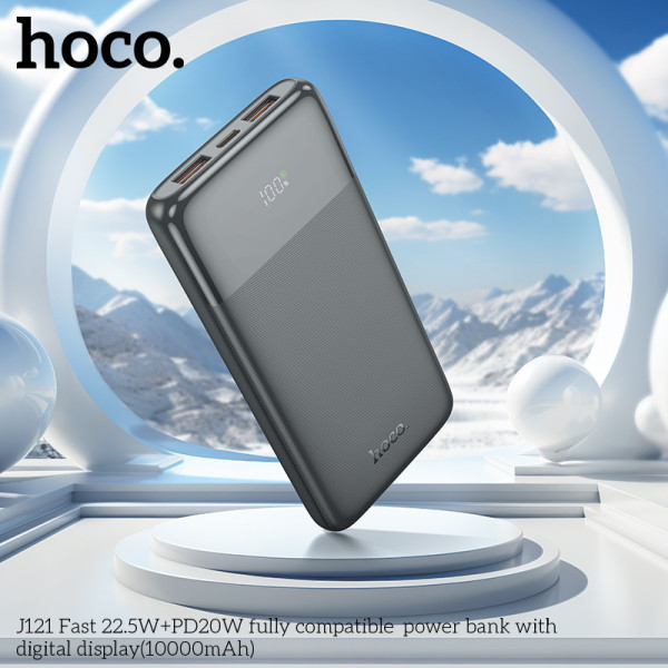 Power Bank  Hoco J121 Fast 22.5W+PD20W fully compatible with digital display (10000mAh) [Black]