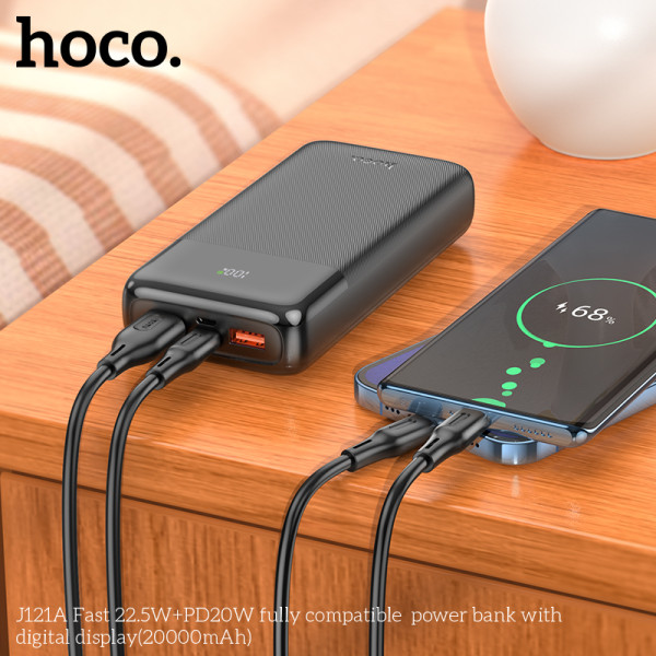 Power Bank Hoco J121A Fast 22.5W+PD20W fully compatible with digital display (20000mAh) [Black]