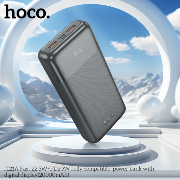 Power Bank Hoco J121A Fast 22.5W+PD20W fully compatible with digital display (20000mAh) [Black]