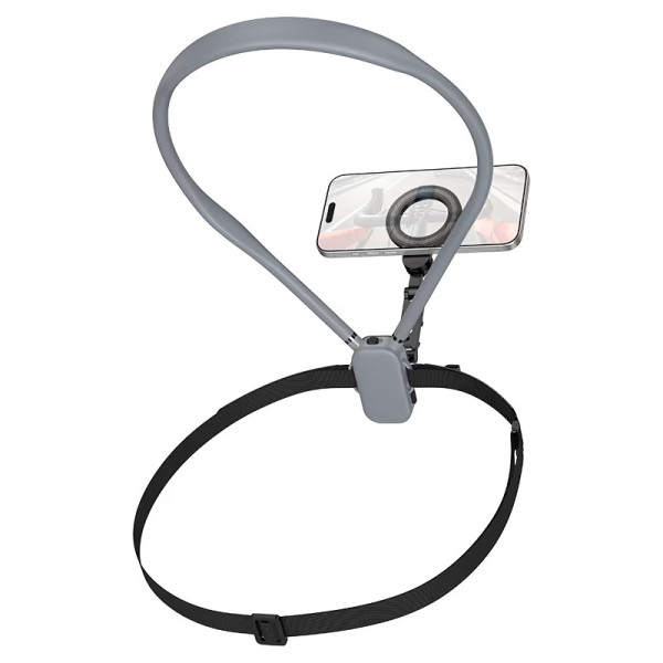 suport magnetic pentru gât Hoco K31 Campo magnetic neck-hanging holder [Black gray]