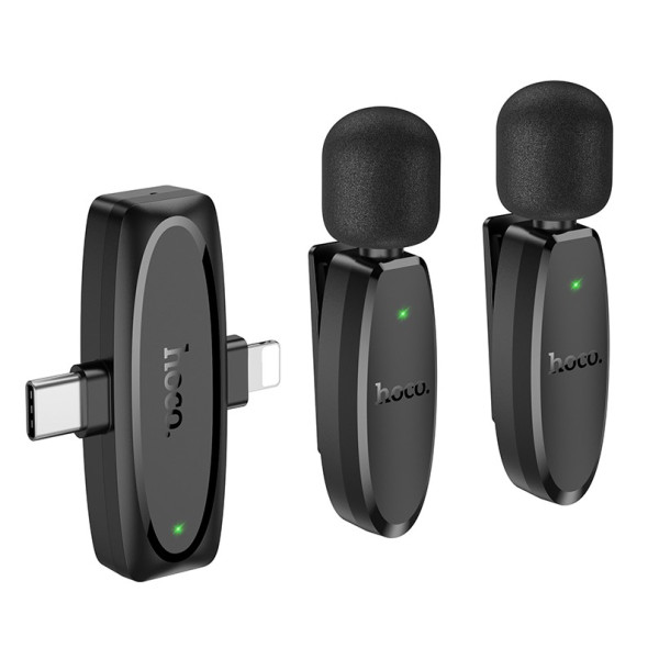 Беспроводной микрофон Hoco L15 Dual-mic (iP/Type-C) [Black]
