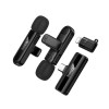 Microfon wireless Hoco L20A Fair dual-mic wireless microphone(iP/Type-C) [Black]