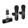 Microfon wireless Hoco L20A Fair dual-mic wireless microphone(iP/Type-C) [Black]