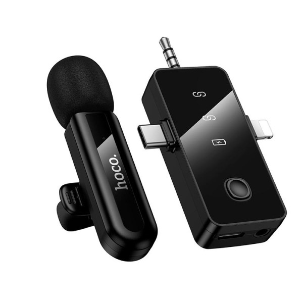 Беспроводной микрофон Hoco L20B Fair wireless microphone(iP/Type-C/3.5) [Black]