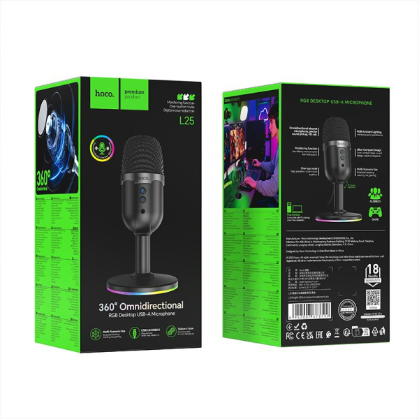 Настольный микрофон hoco L25 [Black]