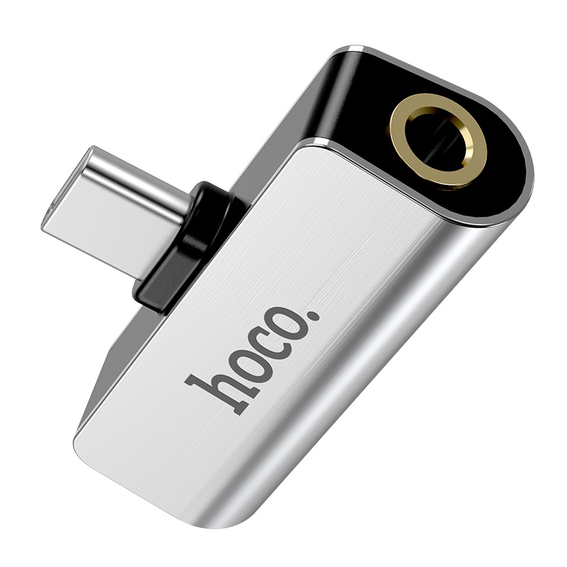 Adapter Hoco LS26 2 in 1 AUX 3.5mm to Type-C [Silver]